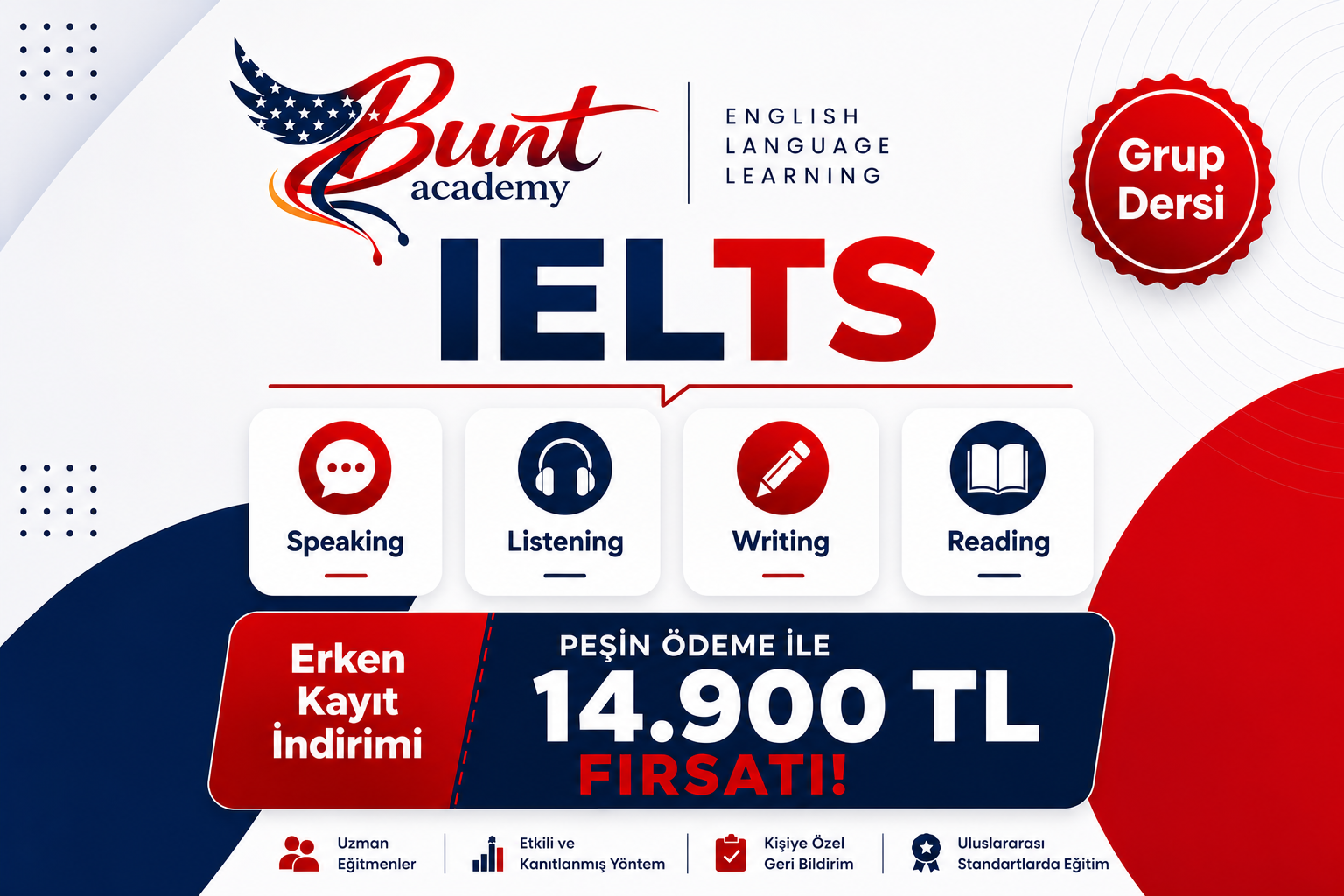 IELTS 6.5+ ONLINE KURS | 18 HAZİRAN 2026 Başlangıçlı